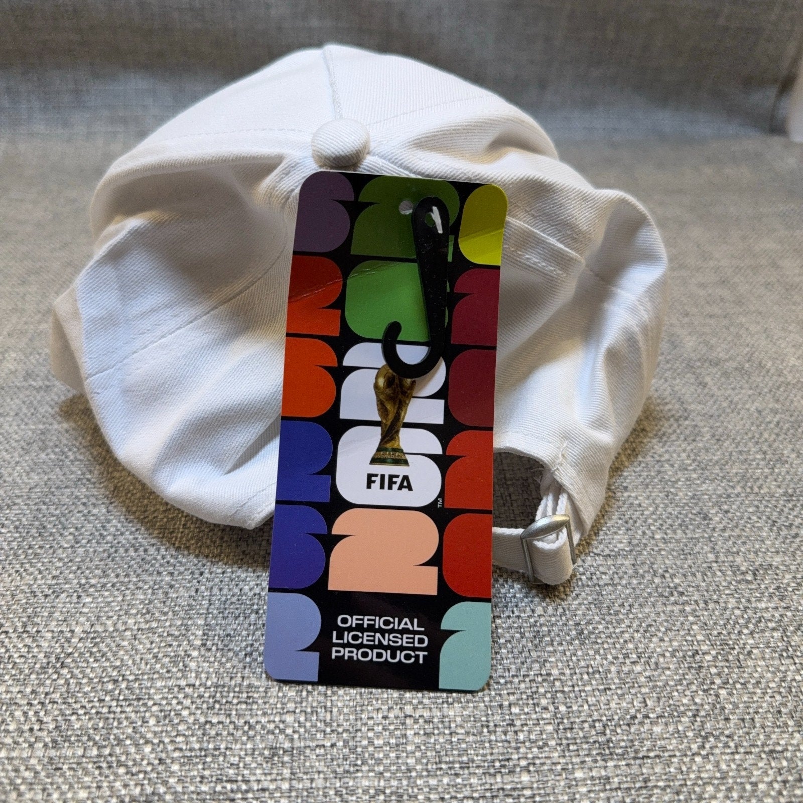 FIFA World Cup 2026 Trophy Hat White Adjustable Strapback NWT w/ Mark