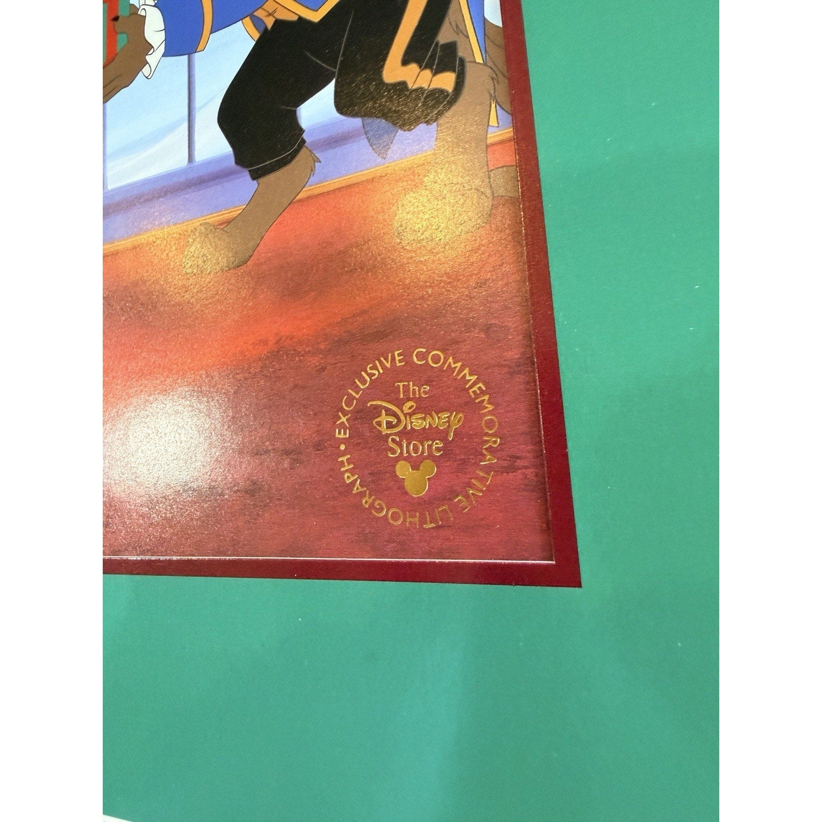 Disney Beauty & The Beast Enchanted Christmas Lithograph Disney Store Exclusive
