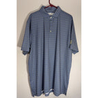 Donald Ross Golf Polo Shirt Mens XLT Blue Yellow Print Stretch Performance 1896