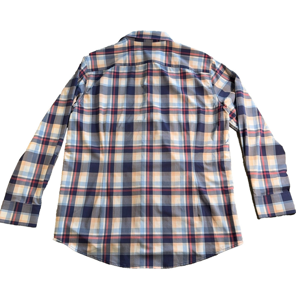 Mizzen+Main Shirt Mens Large Classic Fit Plaid Performance Button Up Stretch LS