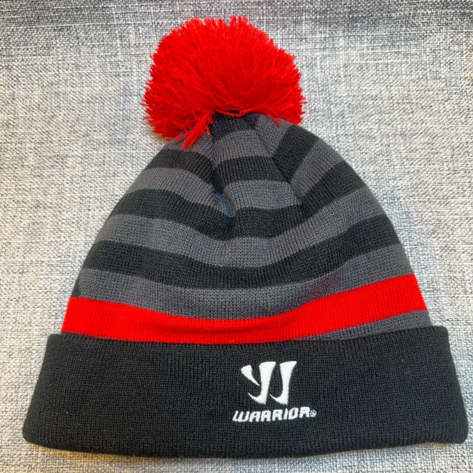Liverpool FC Warrior Pom Beanie Hat 2012-15 LFC Soccer Black Red Gray OS
