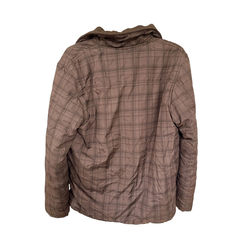 Vintage Y2K Billabong Brown Plaid Fleece Lined Jacket Men's XL