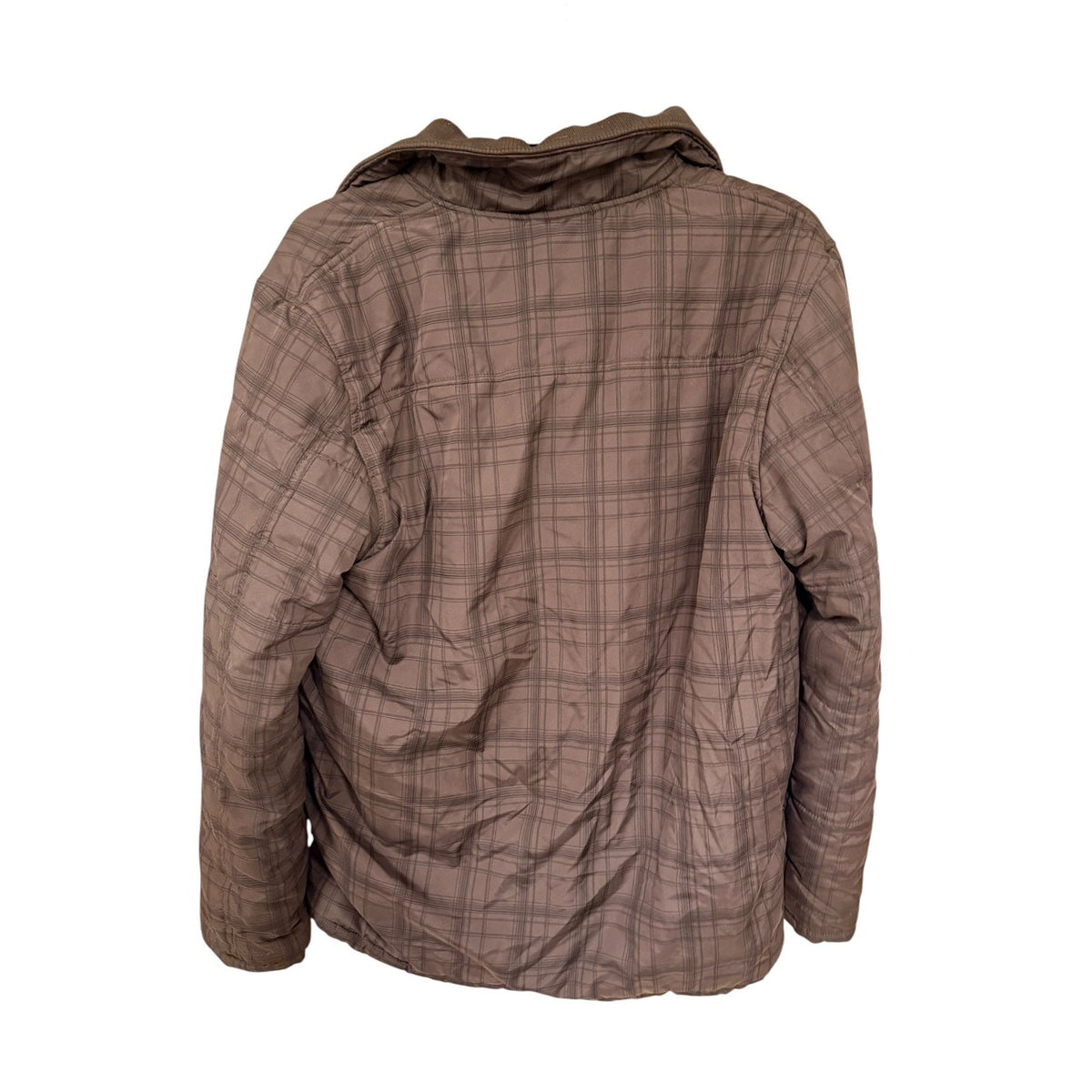 Vintage Y2K Billabong Brown Plaid Fleece Lined Jacket Men's XL