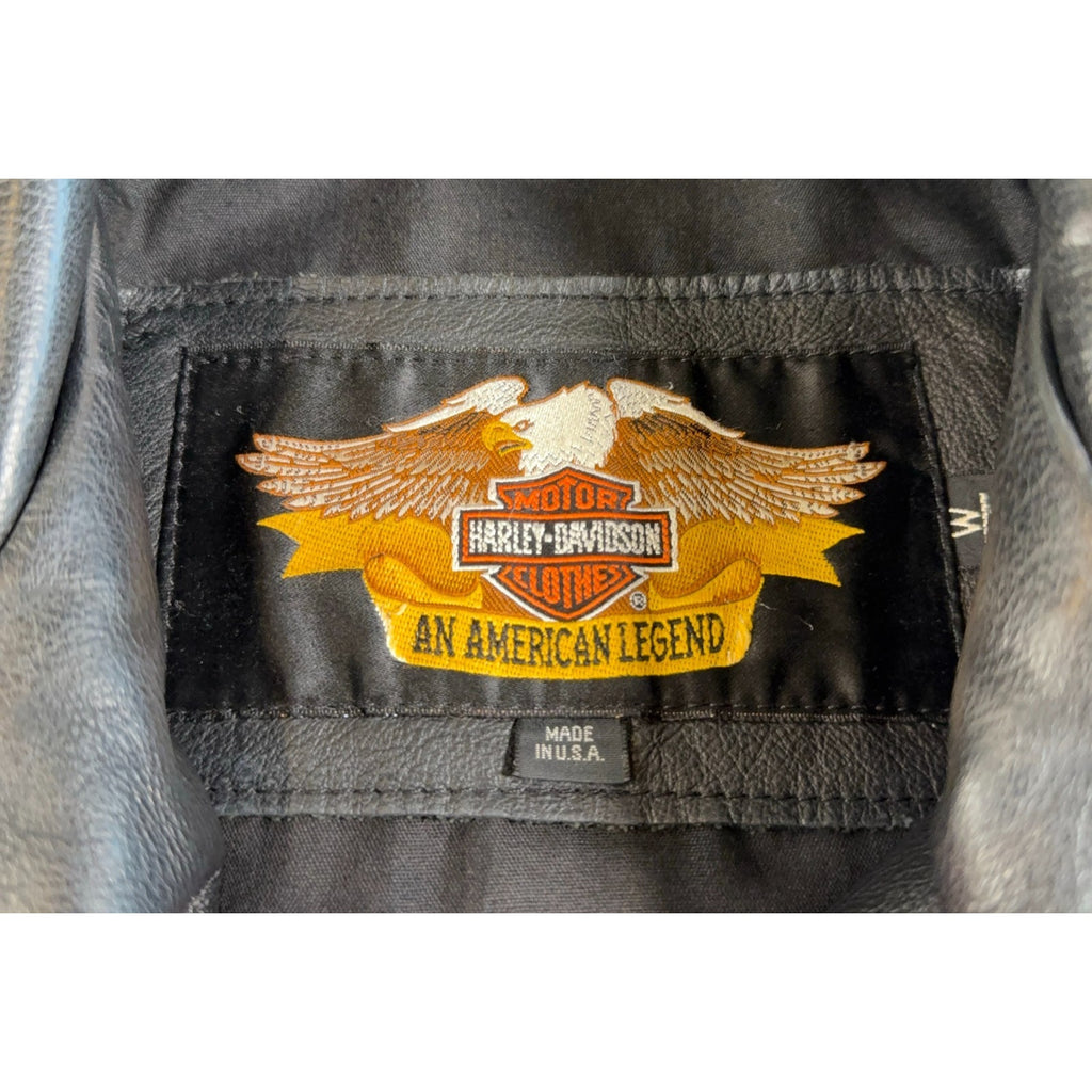 Vintage Harley-Davidson Leather Moto Jacket Women M Made USA American Legend