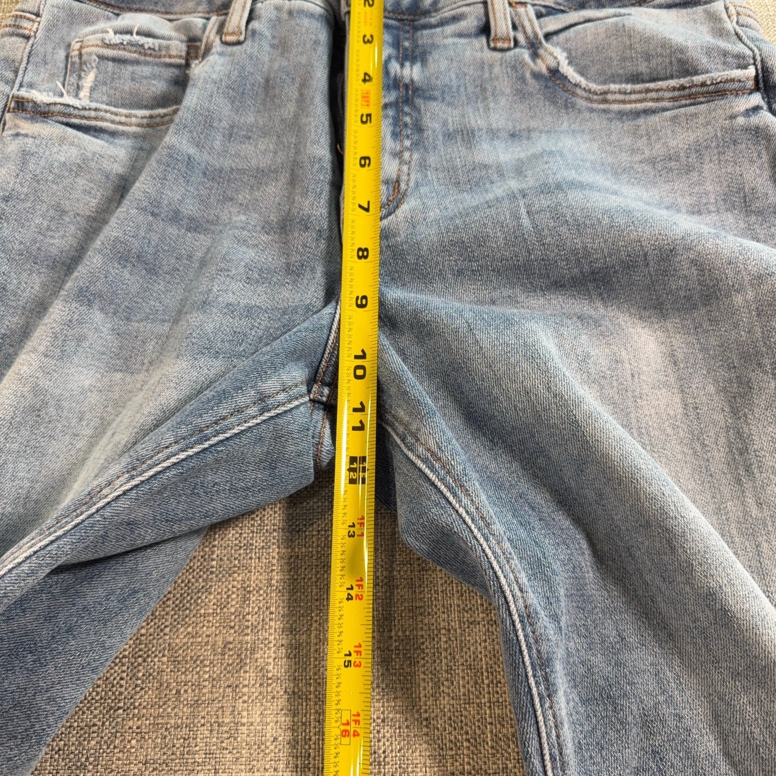 Lovervet By Vervet Jeans Womens 31/13 High Rise Wide Leg Light Wash Raw Hem