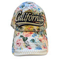 Robin Ruth California Floral Quilted Snapback Hat Cream Multicolor Cotton Cap