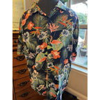 Denim And Flower Ricky Singh Tropical Flamingo Hawaiian Camp Shirt Men’s L