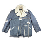 Vintage Montgomery Ward Sherpa Lined Denim Jacket Mens M Western Ranch Coat