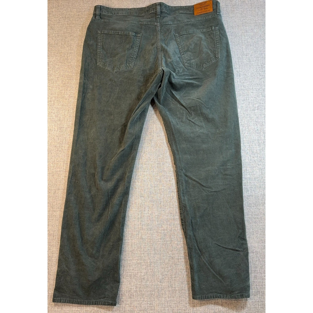 Lucky Brand 410 Athletic Slim Green Corduroy Pants Mens 40x32 5 Pocket