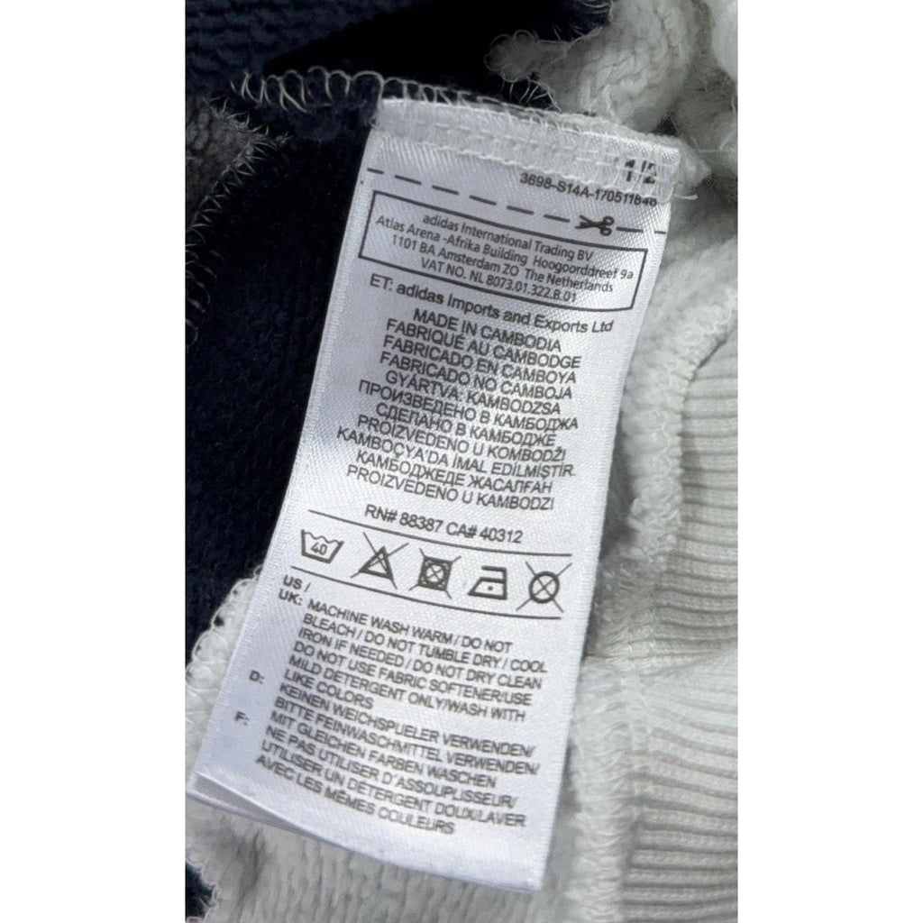 Adidas Originals Trefoil Hoodie Womens S White Gray Navy Colorblock Pullover