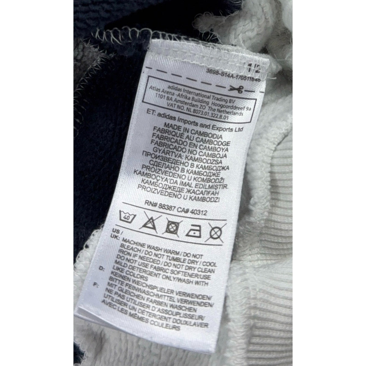 Adidas Originals Trefoil Hoodie Womens S White Gray Navy Colorblock Pullover