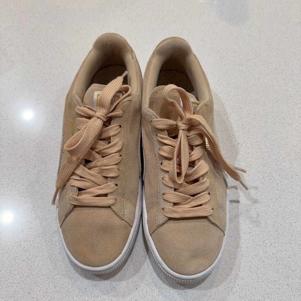 Puma Suede Classic Womens 8 Beige Peach Low Top Sneakers Casual Shoes US 5.5