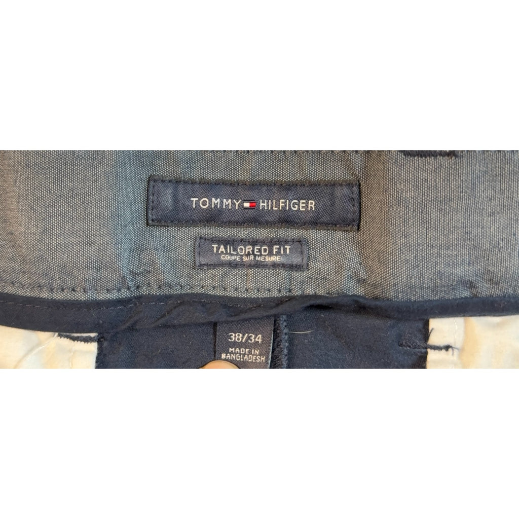 Tommy Hilfiger Chino Pants Mens 38x30 Navy Tailored Fit Tagged 38x34