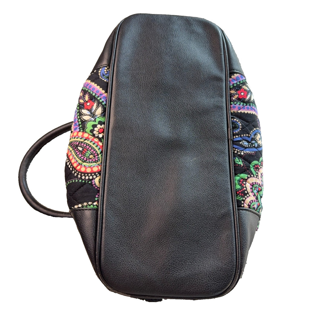 Vera Bradley Day Off Satchel Kiev Paisley Quilted Shoulder Bag Purse Black Trim