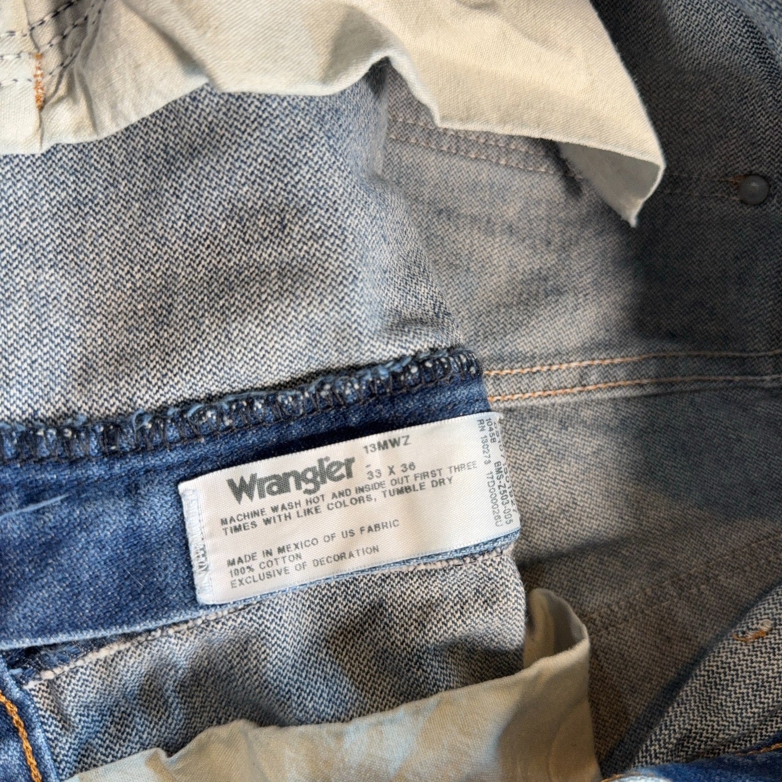Wrangler 13MWZ Cowboy Cut Jeans Mens 33x36 Blue Denim Original Fit Western USA