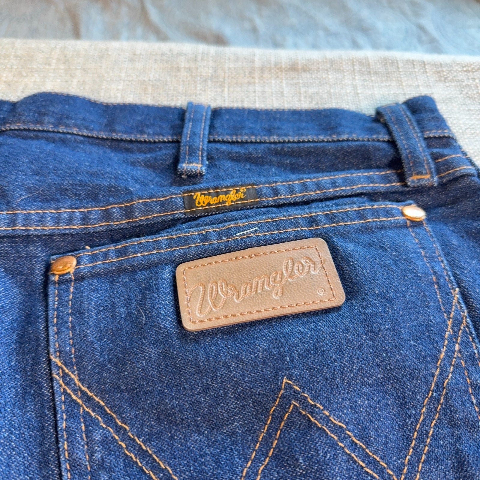 Wrangler 13MWZPW Cowboy Cut Jeans Mens 38x32 Blue Denim Western Original Fit