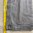 Chams Mens Jeans 36 Gray Black Y2K Embroidered Pocket Straight Leg Denim