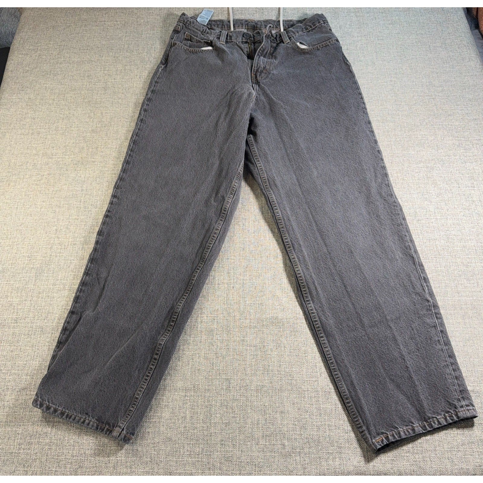 Levis Skateboarding Super Baggy Jeans Mens 30x34 Gray Black Y2K Skater A4298