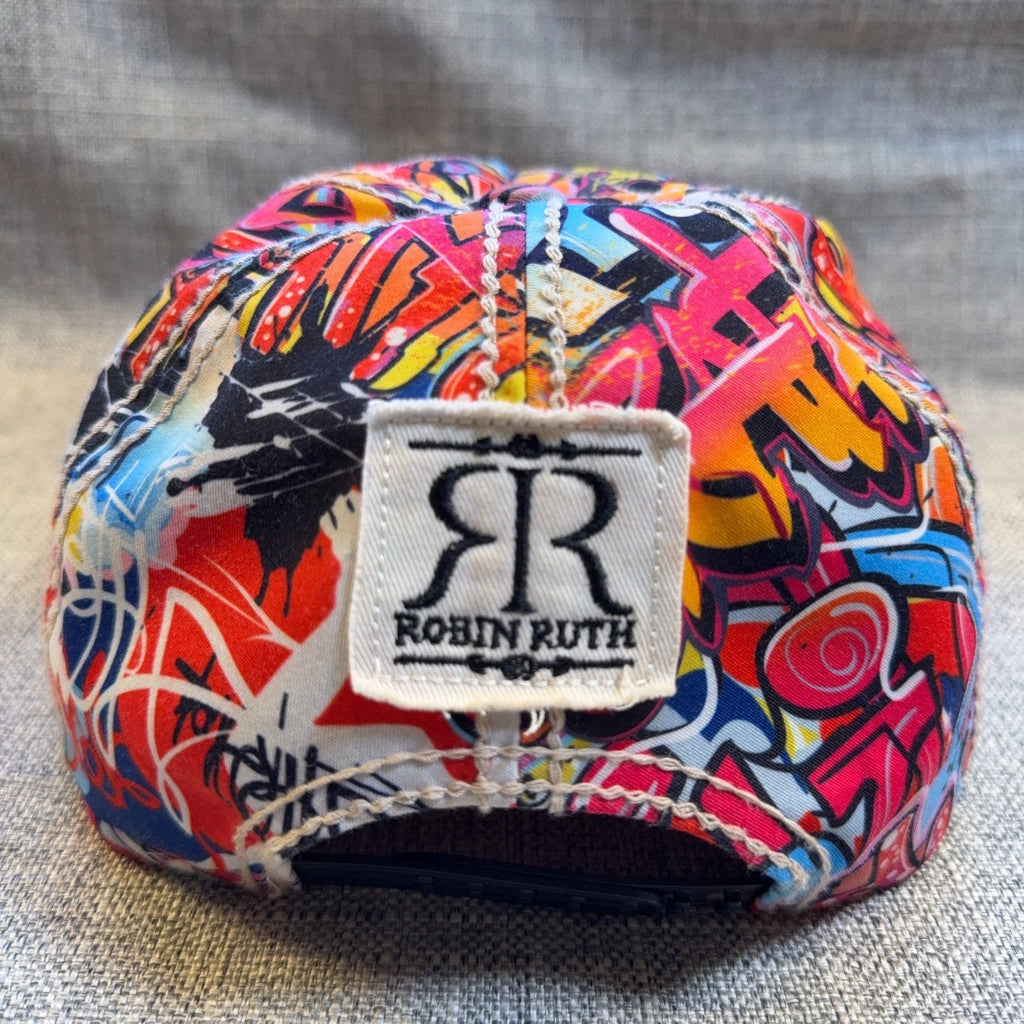 Robin Ruth Tokyo Japan Graffiti Baseball Cap Adjustable Snapback Multicolor