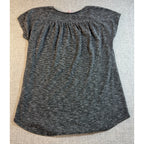 Juicy Couture Womens S Black Gray Marled Tunic Top Ruched Cap Sleeve