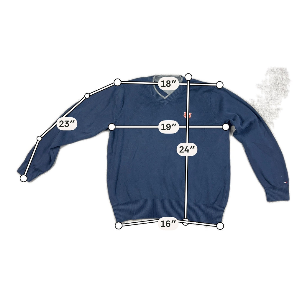 Tommy Hilfiger Auburn Tigers Sweater Mens S Navy V Neck Cotton NCAA