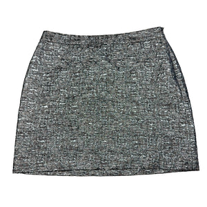Banana Republic Skirt Womens 8 Black Silver Metallic Jacquard Mini Lined