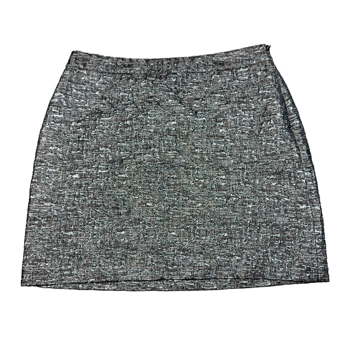 Banana Republic Skirt Womens 8 Black Silver Metallic Jacquard Mini Lined