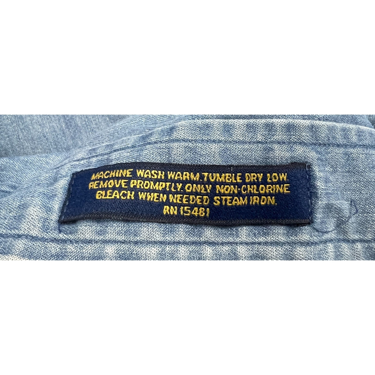 Vintage 90s Tommy Hilfiger Chambray Shirt Mens 16-35 L Hong Kong Crest