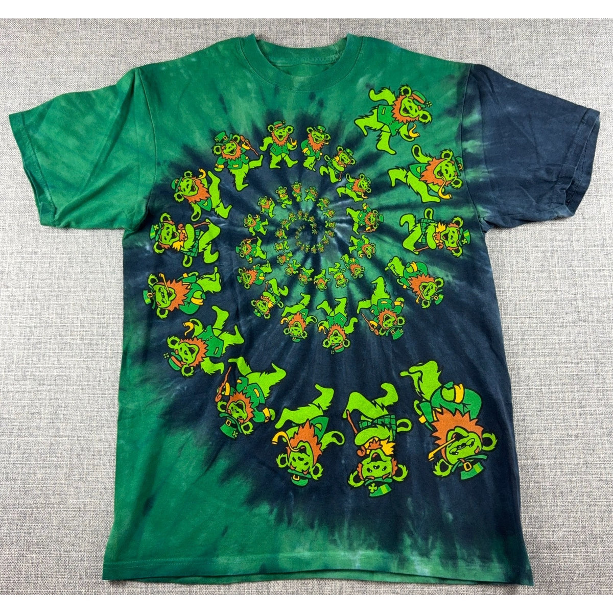 Liquid Blue Grateful Dead St Patrick’s Day Bears Tie Dye T Shirt Men M
