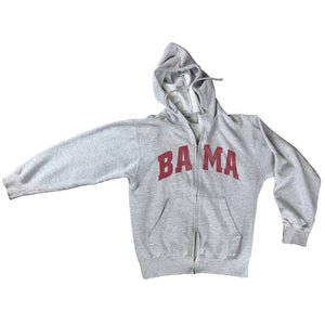 Alabama Crimson Tide Hoodie Mens Medium Gray Full Zip MV Sport College NCAA