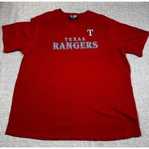 Texas Rangers New Era Short Sleeve Sweatshirt 3XL Red Embroidered MLB
