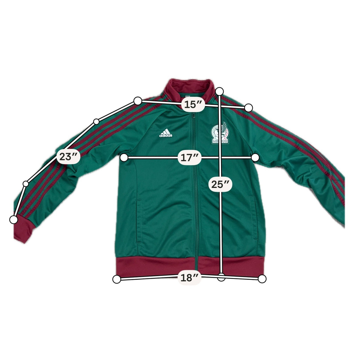 Adidas Mexico 2013-14 Women’s Track Jacket M Green FMF World Cup U2767