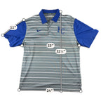 Nike Kansas City Royals Polo Mens XL Dri-FIT Gray Blue Striped MLB Golf