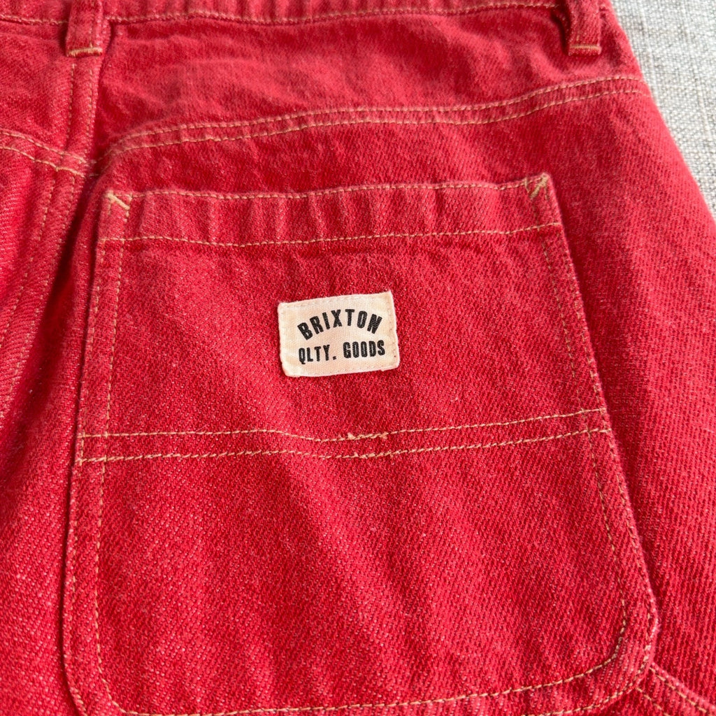 Brixton Jeans Womens 28 Red Carpenter Utility Wide Leg Skater Workwear Pants