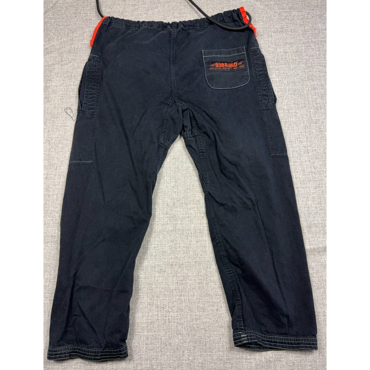 93brand Casual Gi Pants Mens A2 Black Orange Drawstring Jiu Jitsu Lounge