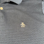 Original Penguin Polo Shirt Mens M Navy Blue Textured Cotton Golf Casual