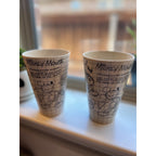 Vintage Disney Mickey Mouse Sketch Art Tumblers Set 2 Animation Model Sheet Cups
