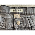 Chams Mens Jeans 36 Gray Black Y2K Embroidered Pocket Straight Leg Denim