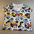 Disney Minnie Mouse Daisy Duck Shirt Women XL AOP V Neck Colorful Graphic Tee
