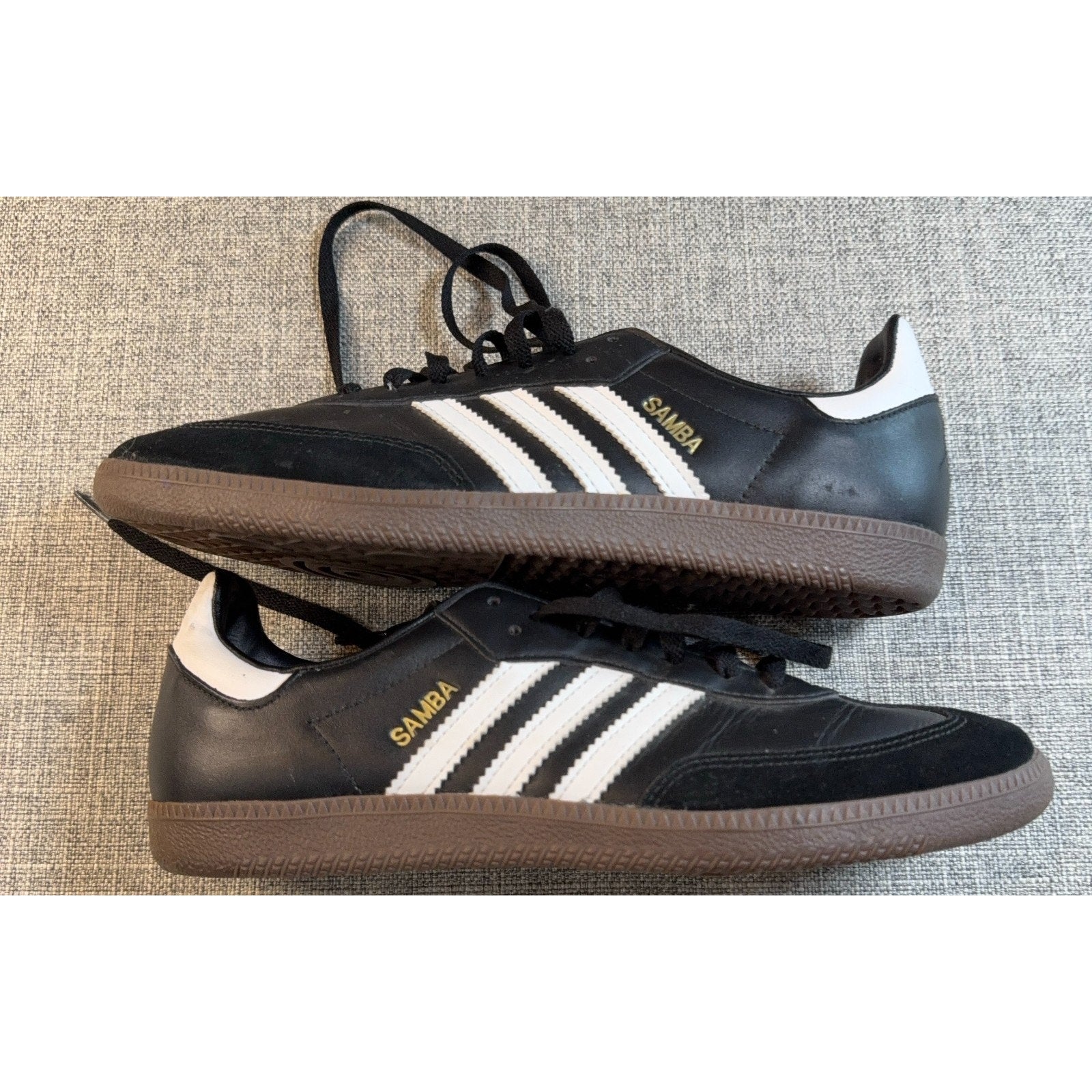 adidas Samba G17100 Mens 9.5 Black White Gum 2010 Leather Sneakers
