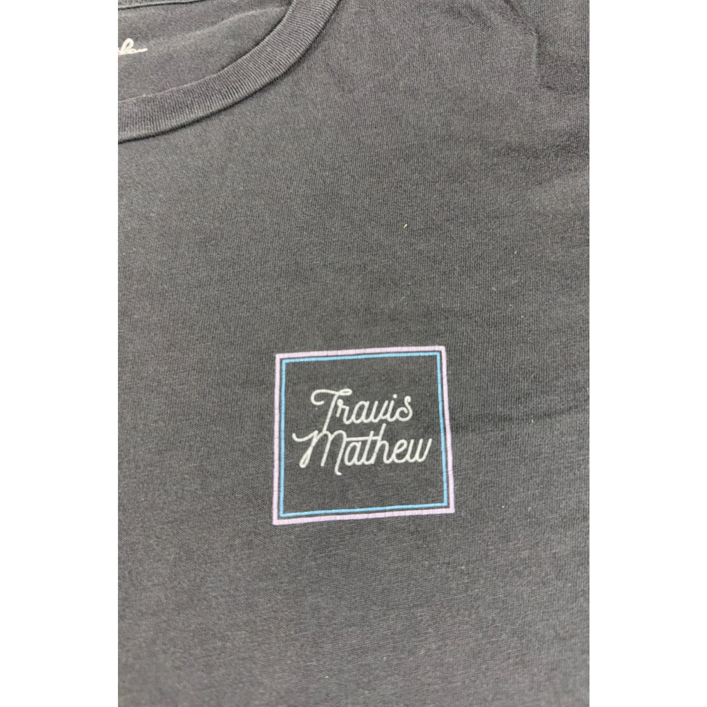 TravisMathew T Shirt Mens M Black Graphic Golf Sunset Established 2007 Tee