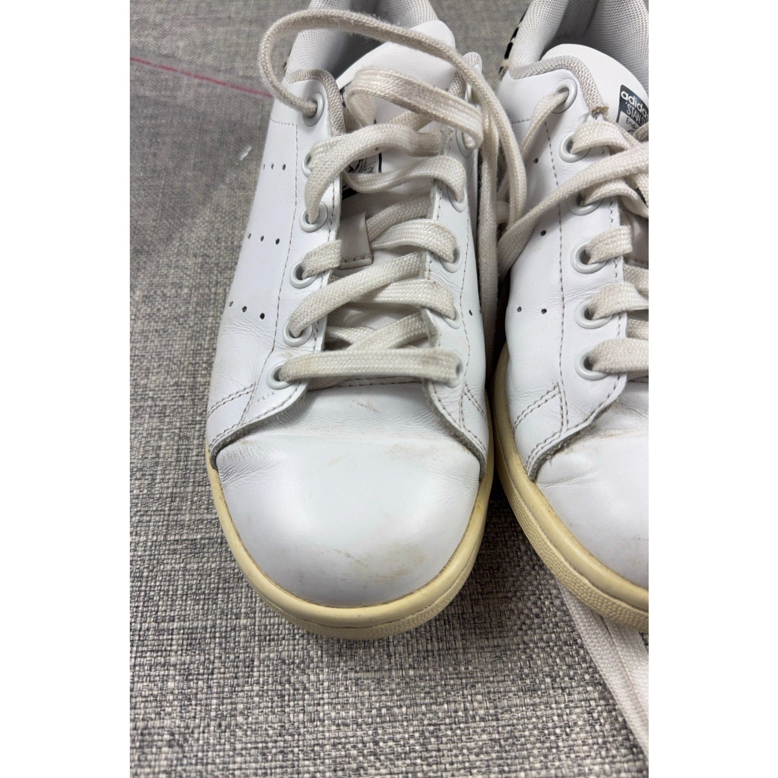 adidas Stan Smith White Zebra Women’s 6 Leather Sneakers B26590 Animal Print