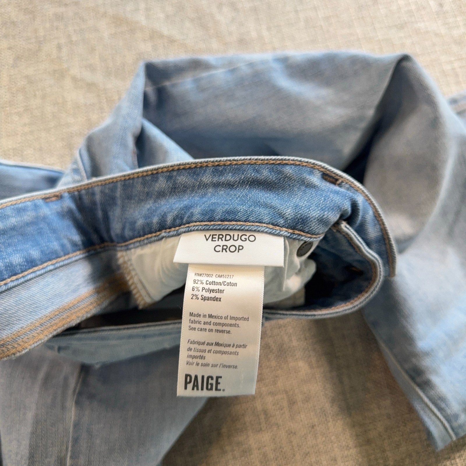 PAIGE Verdugo Crop Jeans Womens 28 Light Wash Skinny Stretch Denim Blue 25 Insea