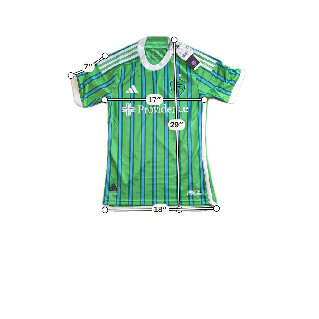 Seattle Sounders Adidas Authentic Jersey Mens XS NWT Green MLS Soccer 24/25