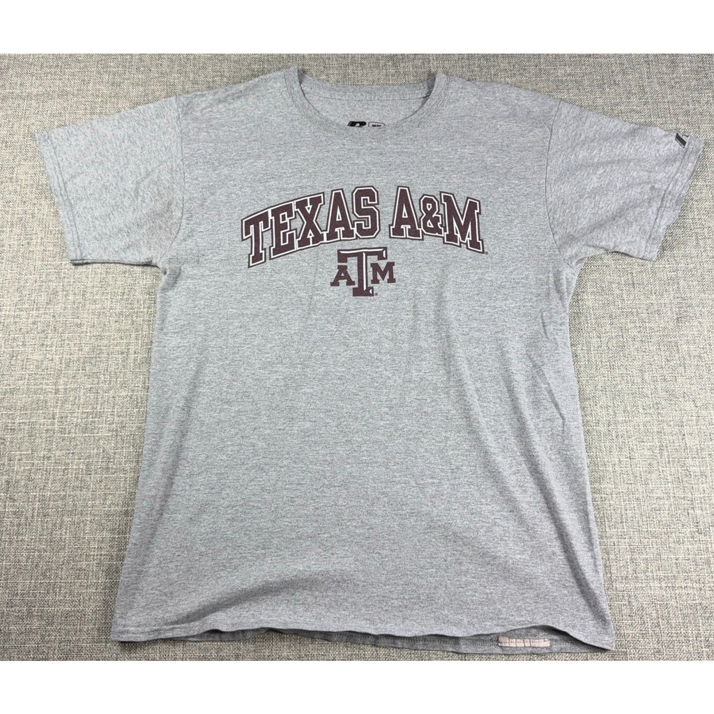 Texas A&M Aggies Russell Athletic Shirt Mens M Gray NCAA College Football Tee