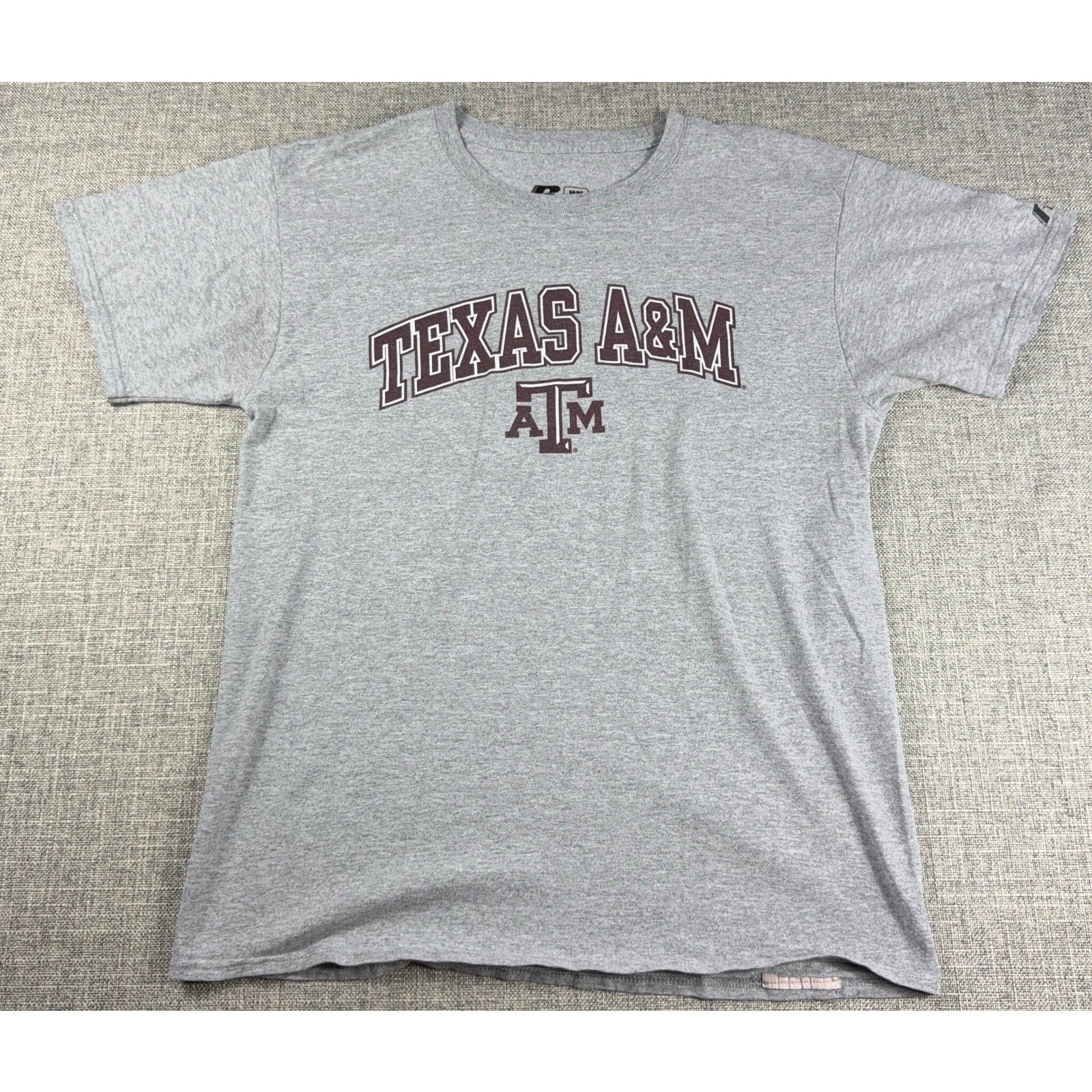 Texas A&M Aggies Russell Athletic Shirt Mens M Gray NCAA College Football Tee
