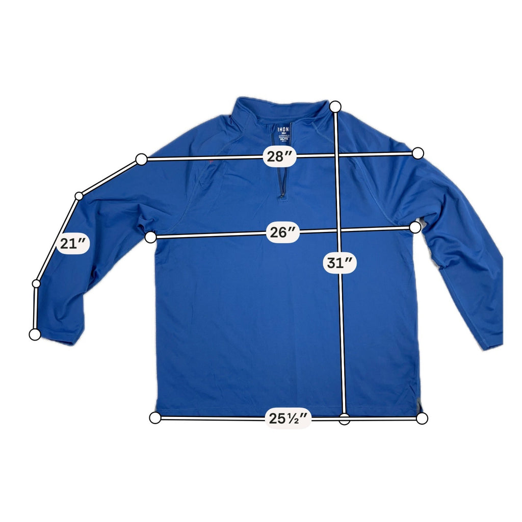 Rhone Session 1/4 Zip Pullover Mens XXL Blue Performance Golf Stretch