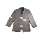 Cortefiel Cantex Wool Cashmere Sport Coat Mens 42R Brown Plaid Blazer Italy