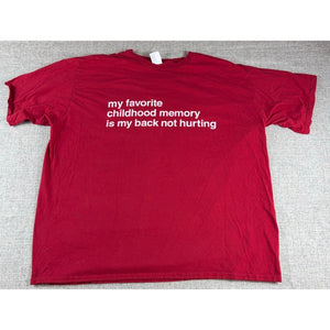 Port & Company 3XL Red Funny T Shirt Childhood Memory Back Not Hurting Humor