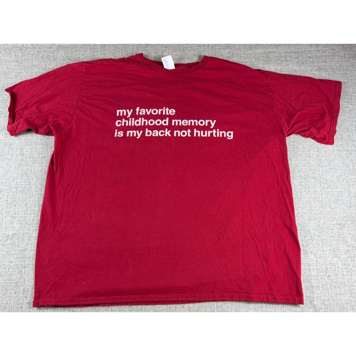 Port & Company 3XL Red Funny T Shirt Childhood Memory Back Not Hurting Humor